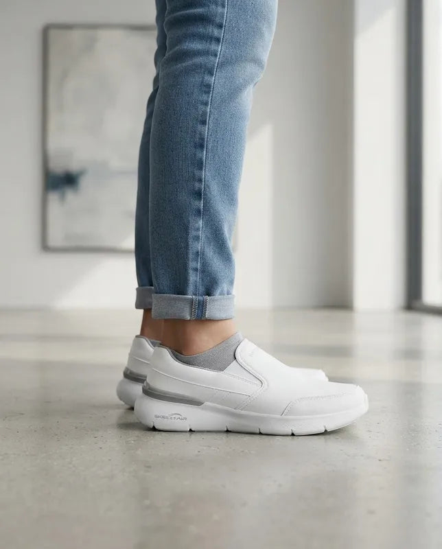 Tenis Skechers Mujer 21015mx Wht Slip On Skech-air Blancos