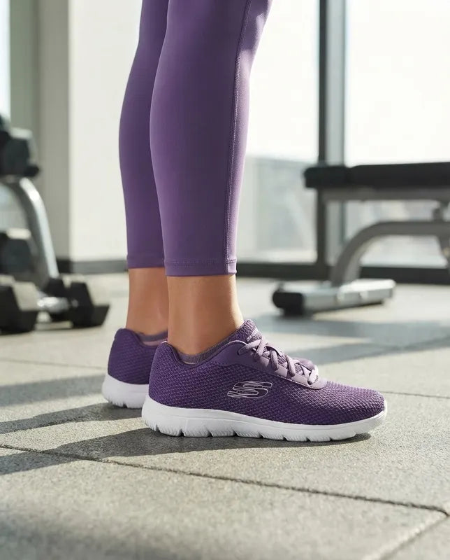 Tenis Skechers Mujer 21009mx Dkpr Memory Foam Morado Obscuro