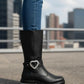 Botas Yuyin Niña Juvenil 26671 Negras Corazón Cierre 22-25