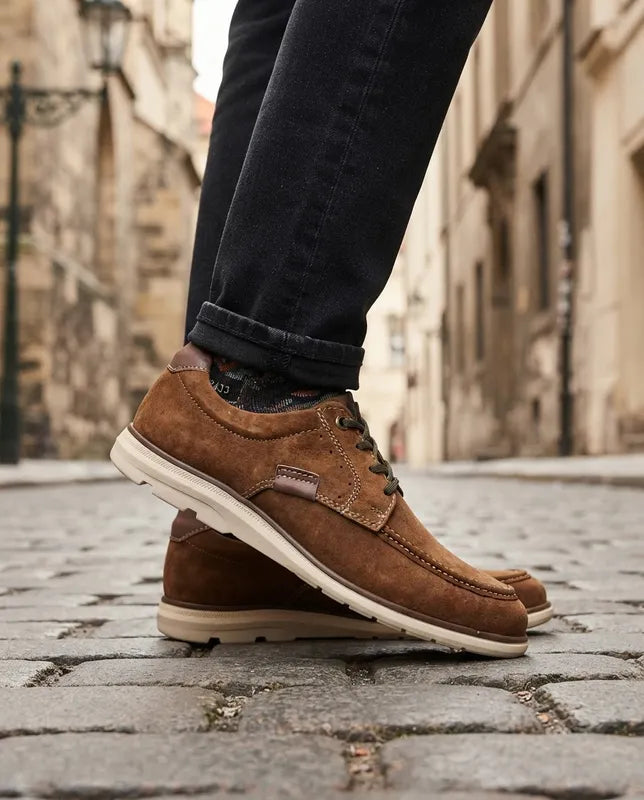 Zapatos Derby Merano 46171 Hombre Piel Nobuck Miel
