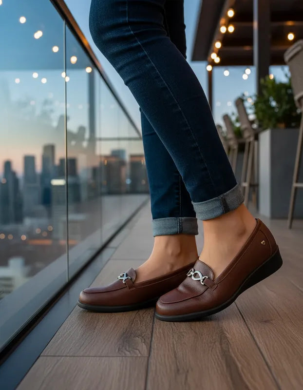 Zapato Mujer Hush Puppies Hp01956 Piel Soft System Cafés