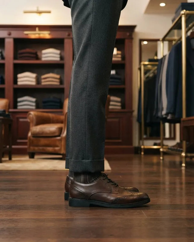 Zapatos Vestir Merano Hombre 46101 Piel Café Bostonianos