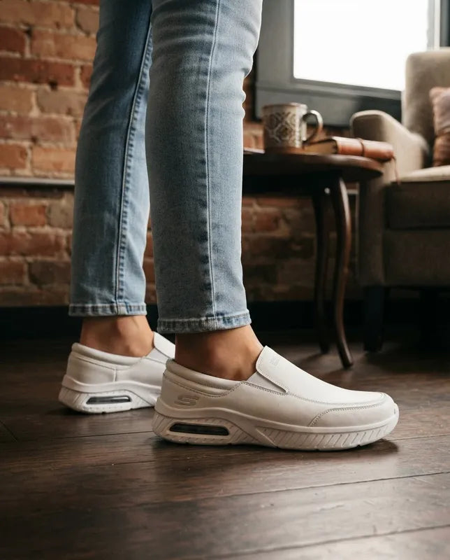 Tenis Skechers Mujer 21015mx Wht Slip On Skech-air Blancos