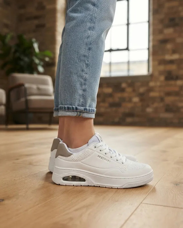 Tenis Skechers Mujer 177705 Uno Court Skech-air Blancos