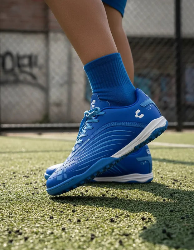 Tenis Fútbol Rápido Junior Charly 1087321 Turf Azul 22-25