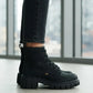 Botas Lee Mujer Le6450 Plataforma Tacón Negras Urbanas