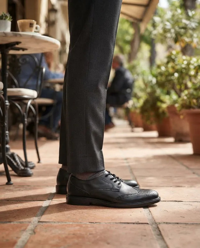 Zapatos Vestir Merano Hombre 46101 Piel Negro Bostonianos