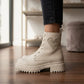 Botas Yuyin Niña 25571 Corazón Latte Cierre Agujetas 18-21