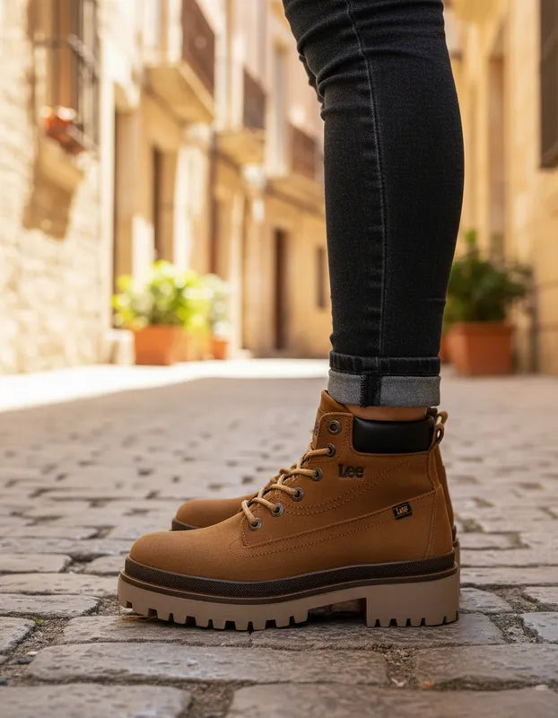Botas Mujer Lee Le350 Plataforma Piel Nobuck Originales