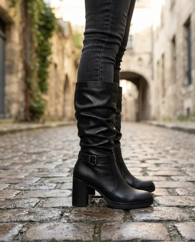 Botas Greenlove Mujer 96290 Largas Negras Tacón Ancho