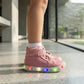 Tenis Bubble Gummers Niña Carla I Luces Rosa Blanco 14-17