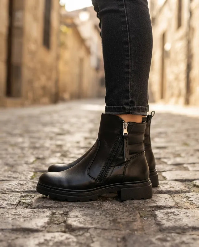 Botines Greenlove Mujer 96242 Negros Cierre Tacón Bajo