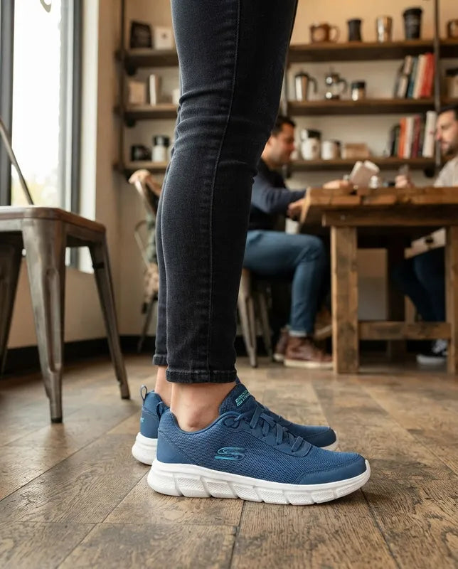Tenis Skechers Mujer 896465mx Bobs B Flex Memory Foam Azul