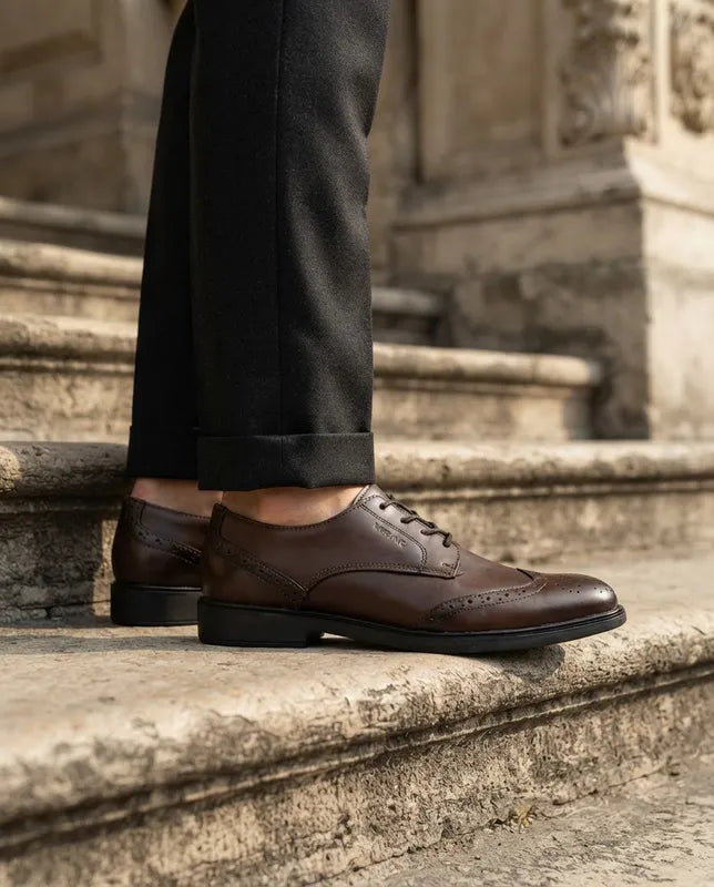 Zapatos Vestir Merano Hombre 46101 Piel Café Bostonianos