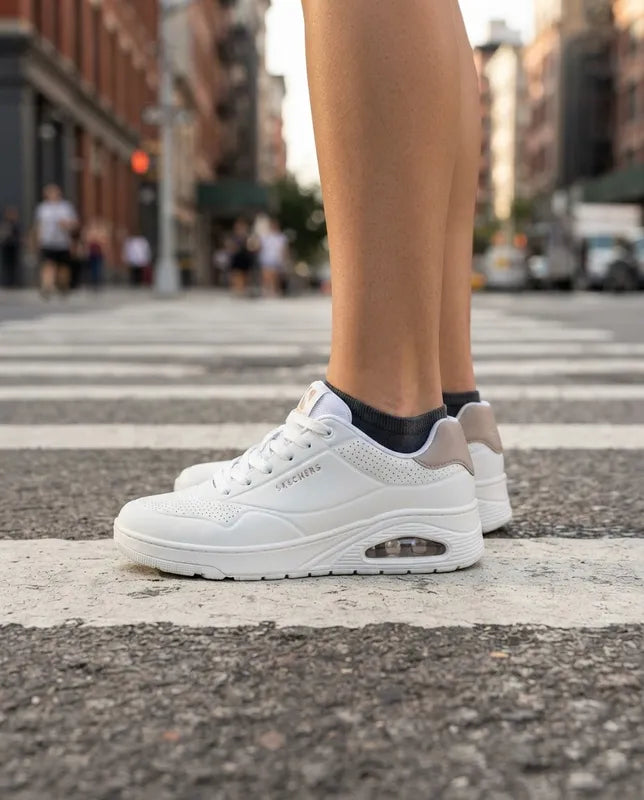 Tenis Skechers Mujer 177705 Uno Court Skech-air Blancos