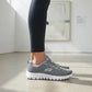 Tenis Skechers Mujer 896028 Gylv Memory Foam Gris Lavanda