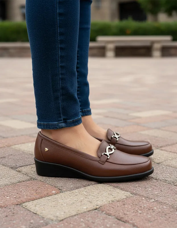 Zapato Mujer Hush Puppies Hp01956 Piel Soft System Cafés