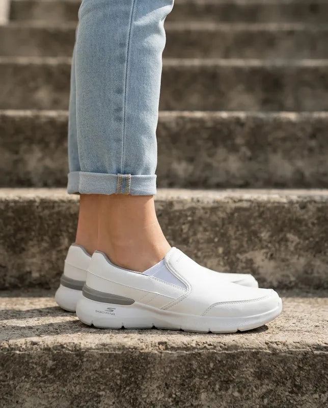 Tenis Skechers Mujer 21015mx Wht Slip On Skech-air Blancos