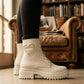 Botas Yuyin Niña 25571 Corazón Latte Cierre Agujetas 18-21