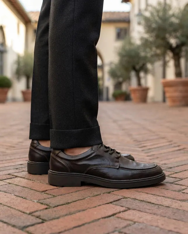 Zapatos Derby Merano 46122 Hombre Piel Chocolate Vestir