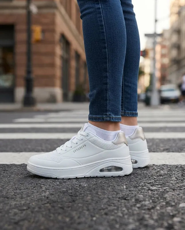 Tenis Skechers Mujer 177705 Uno Court Skech-air Blancos