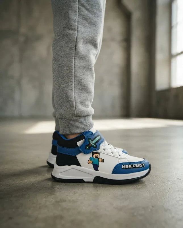 Tenis Minecraft Niño 126141 Bota Contactel Azul Rey 18-21