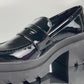 Mocasines Greenlove Mujer 96370 Charol Negro Plataforma