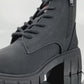 Botas Lee Mujer Le6450 Plataforma Tacón Negras Urbanas