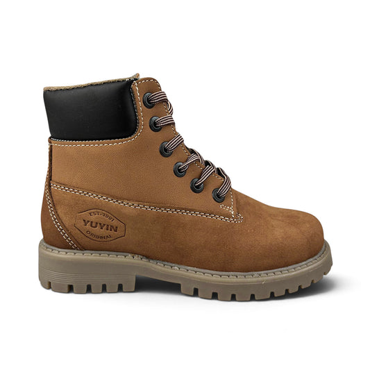 Botas Niño Yuyin 26600 Casuales Piel Nobuck Cajeta 18-21.5