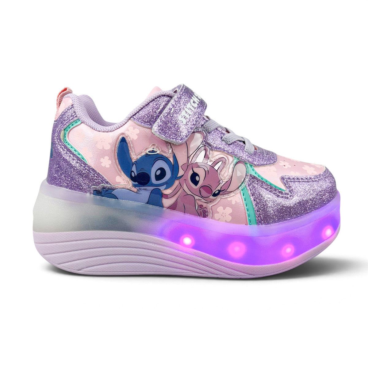 Tenis Patín Stitch Niña 9006 Luces Rueda Retráctil 18-22