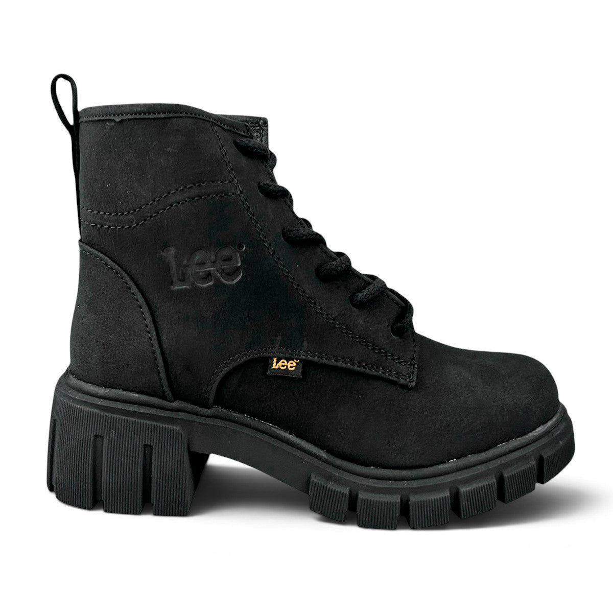 Botas Lee Mujer Le6450 Plataforma Tacón Negras Urbanas