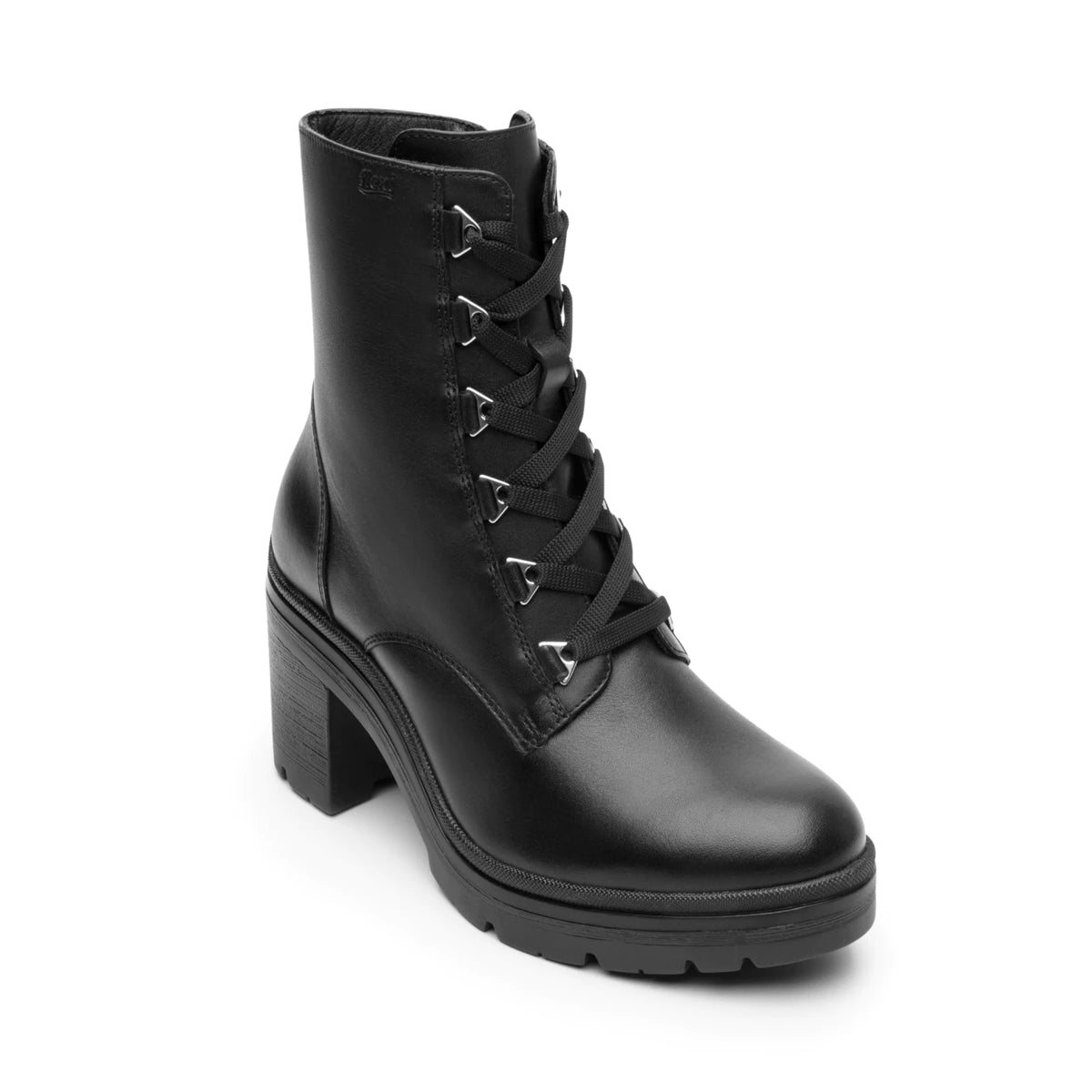 Botas Mujer Flexi 119601 Militar Cierre Interno Piel Negro