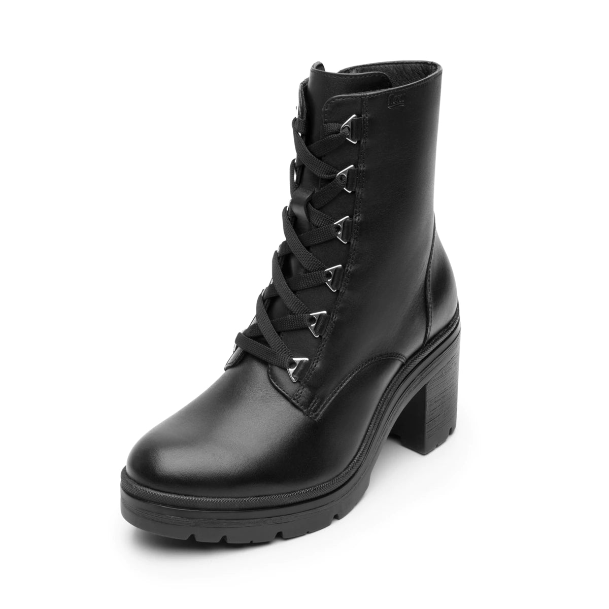 Botas Mujer Flexi 119601 Militar Cierre Interno Piel Negro