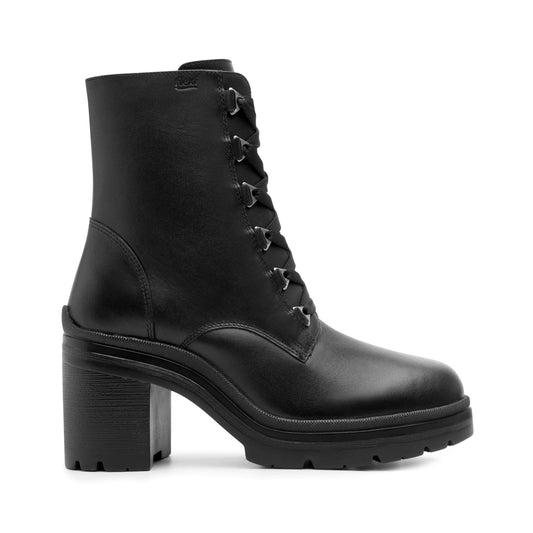 Botas Mujer Flexi 119601 Militar Cierre Interno Piel Negro