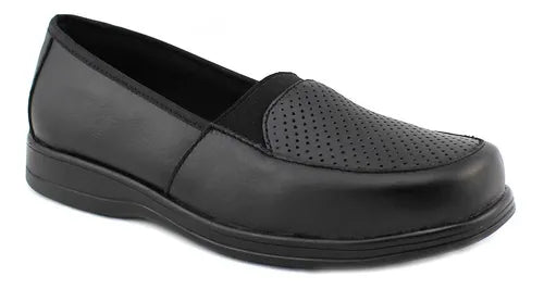 Zapato Mujer Piel Canela 8001 Piel Borrego Confort Negro