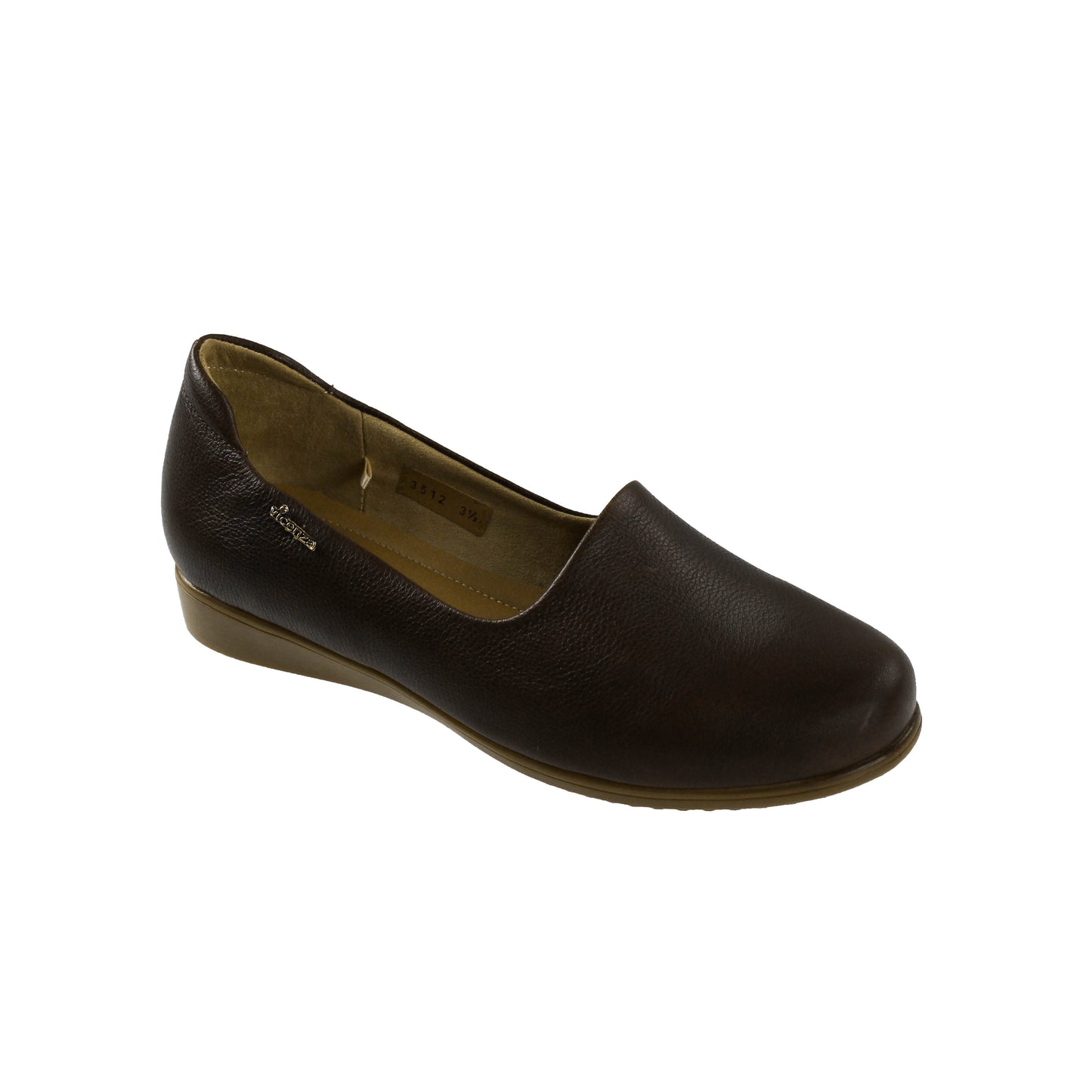 Zapato Mujer Vicenza 3512 Mocasín Piso Confort Piel Café